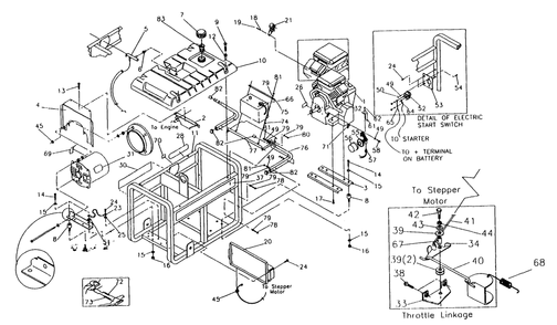 Cradle Drawing No. 98486 Diagram and Parts List for 0497-0-GN14,003E  Briggs and Stratton Generator